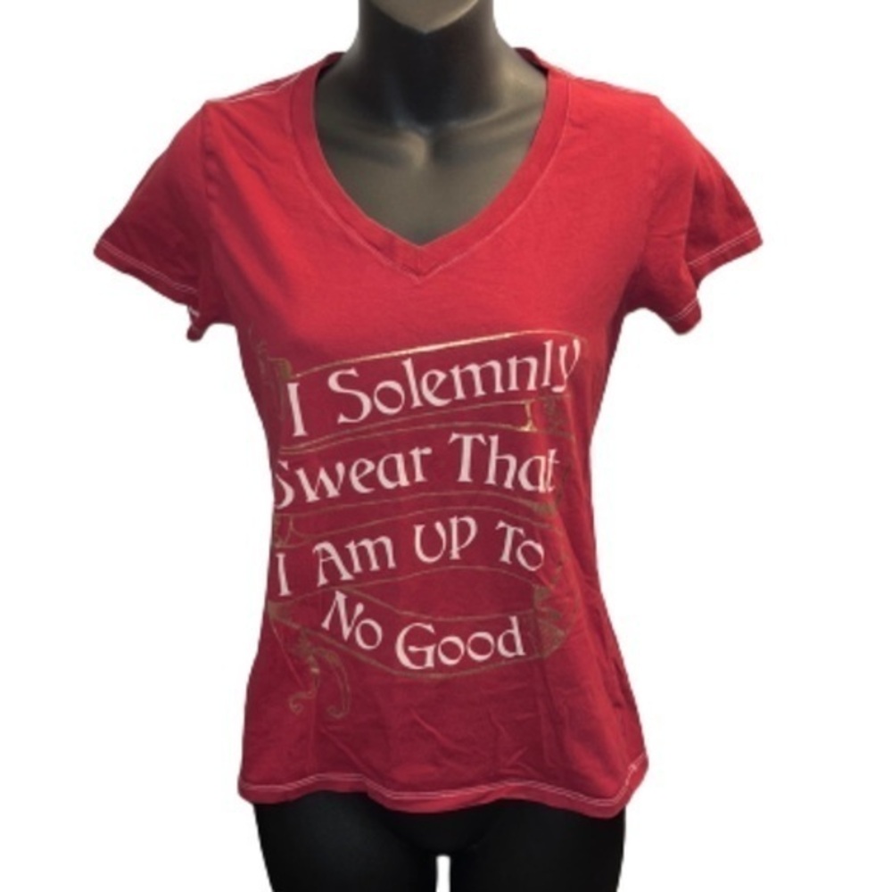 Harry Potter burnt red short sleeve v-neck top size S